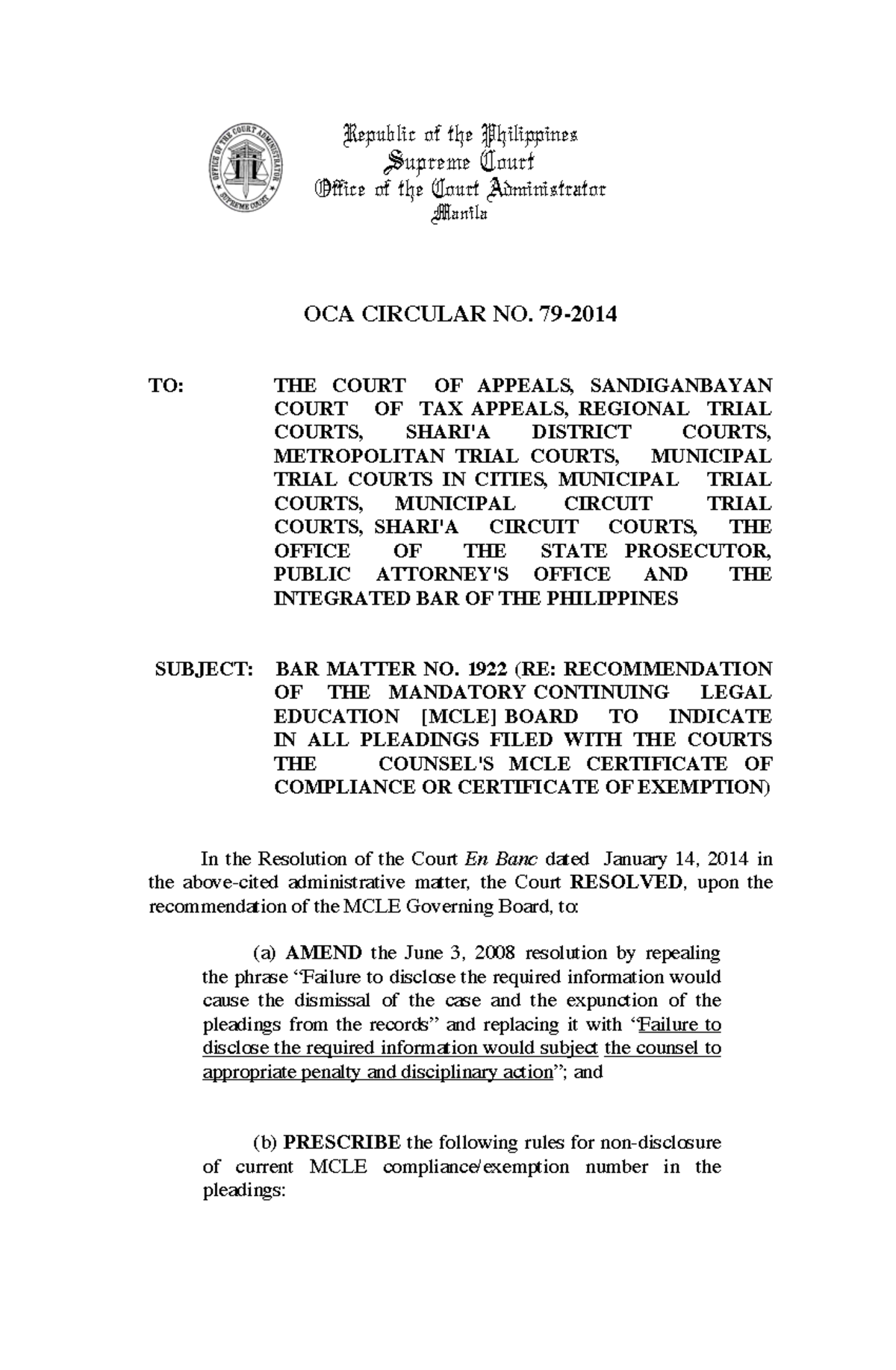 10 OCA-Circular-No - 10 OCA-Circular-No - Republic of the Philippines ...