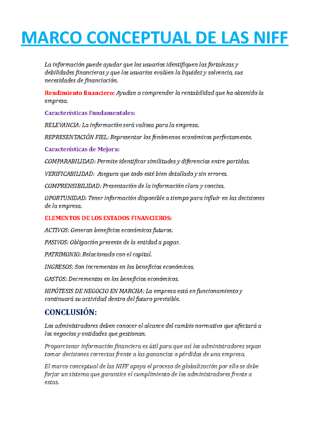 Tarea Marco Conceptual DE LA NIFF - La información puede ayudar que los ...