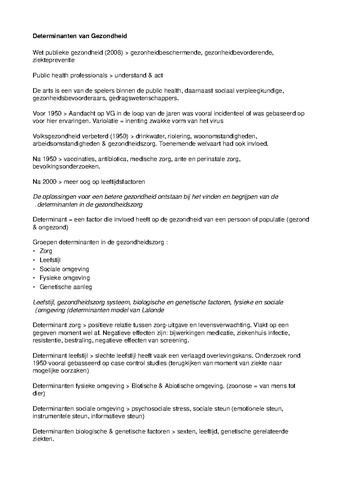 HC Determinanten Van Gezondheid - Determinanten Van Gezondheid Wet ...