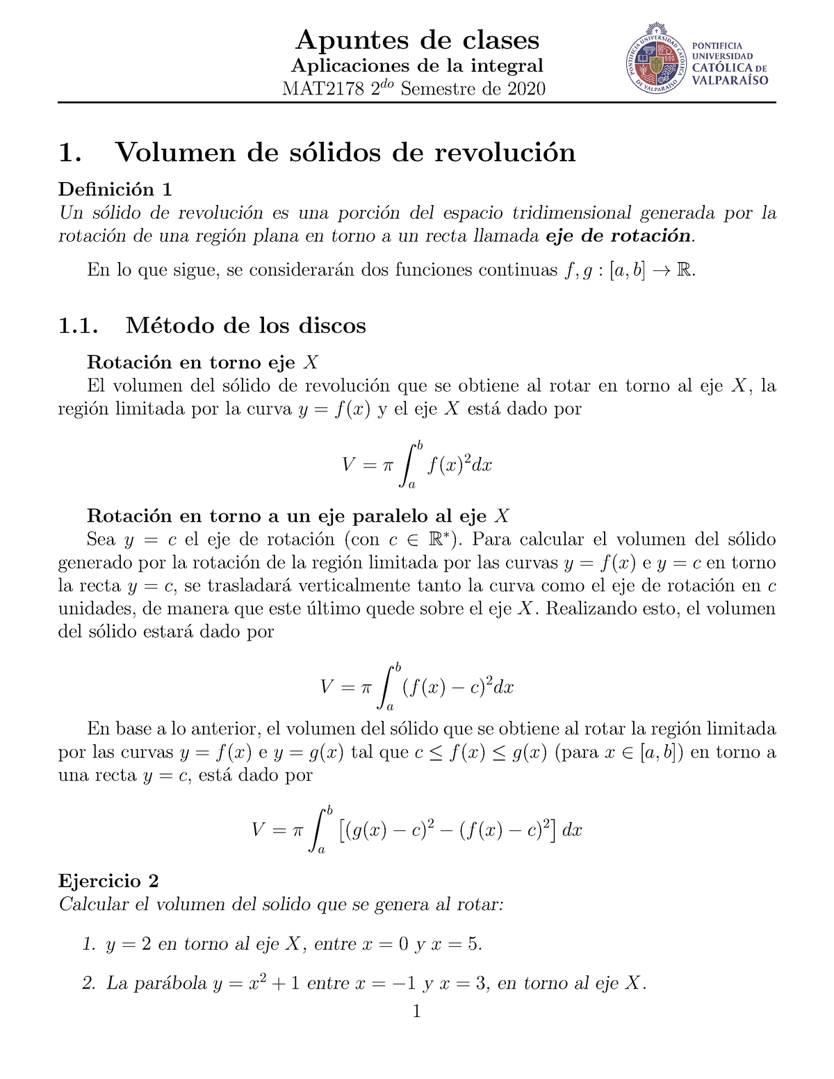 Aplicaciones Integral Aplicaciones De La Integral Mat Do Semestre De Volumen De S