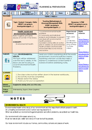 Lesson Plan Gr. 6 Life Skills PSW T1 W 5&6 - PSW: PLANNING ...