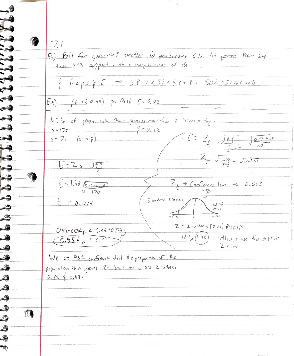 statistics chapter 7 homework answers