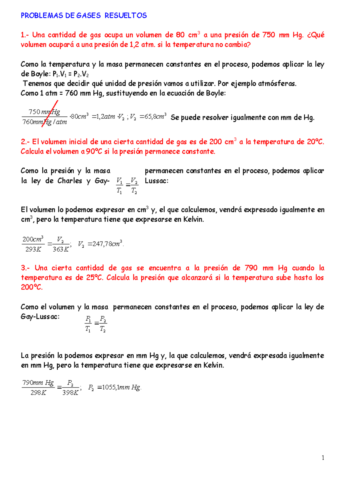 Ejercicios Resueltos De Gases Ideales - PROBLEMAS DE GASES RESUELTOS 1 ...