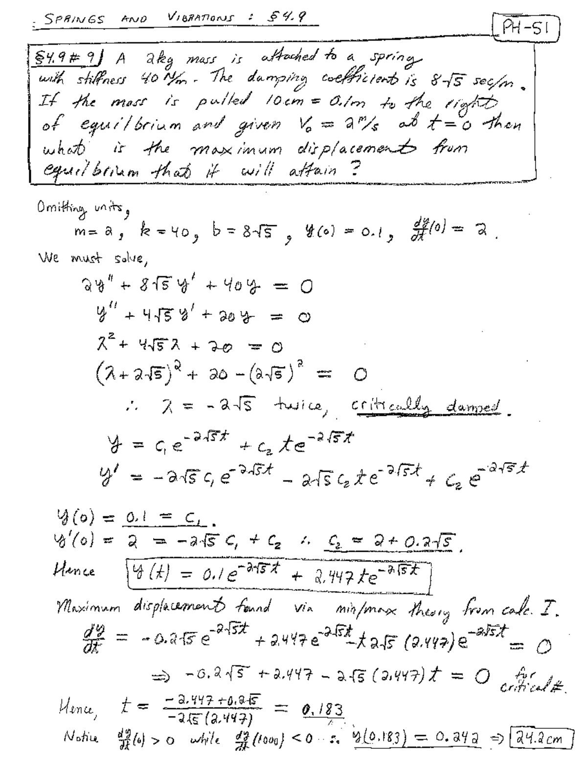 Seminar assignments Differential equations 51 66 MATH 334 m0