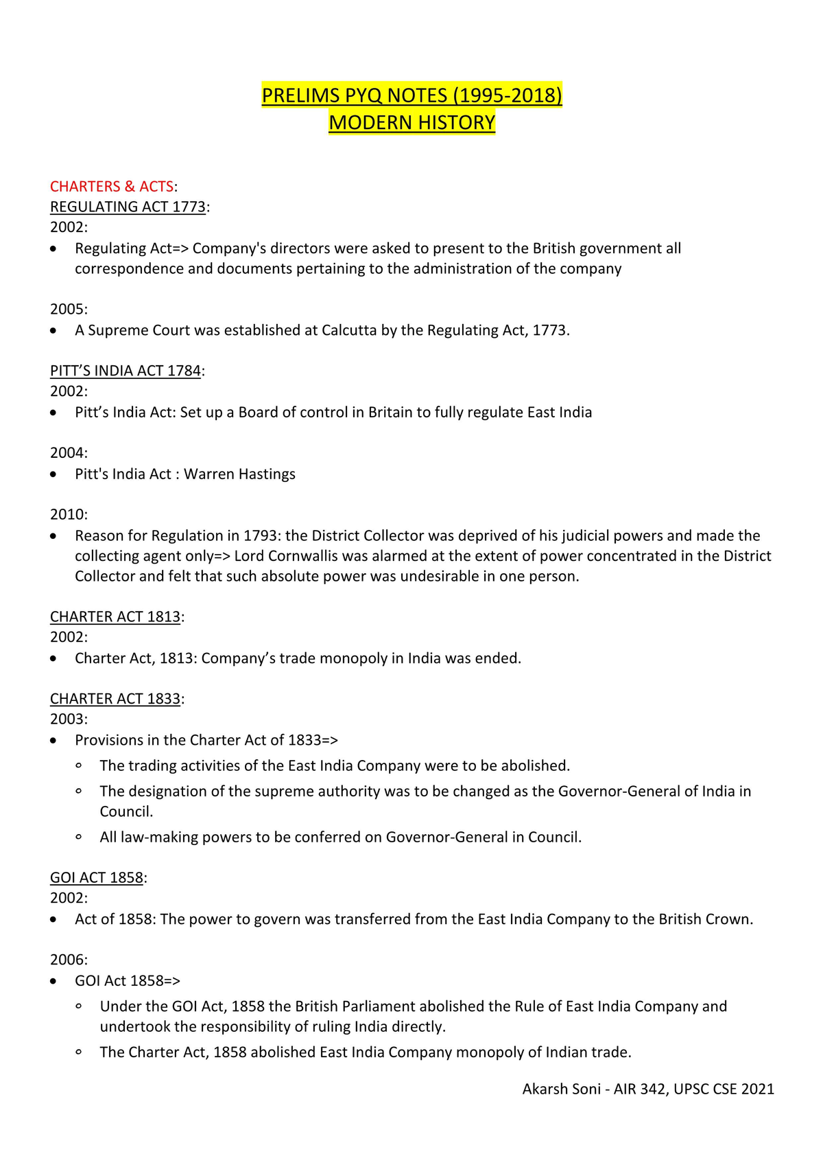 PYQ Notes- Modern History- Prelims - PRELIMS PYQ NOTES MODERN HISTORY ...