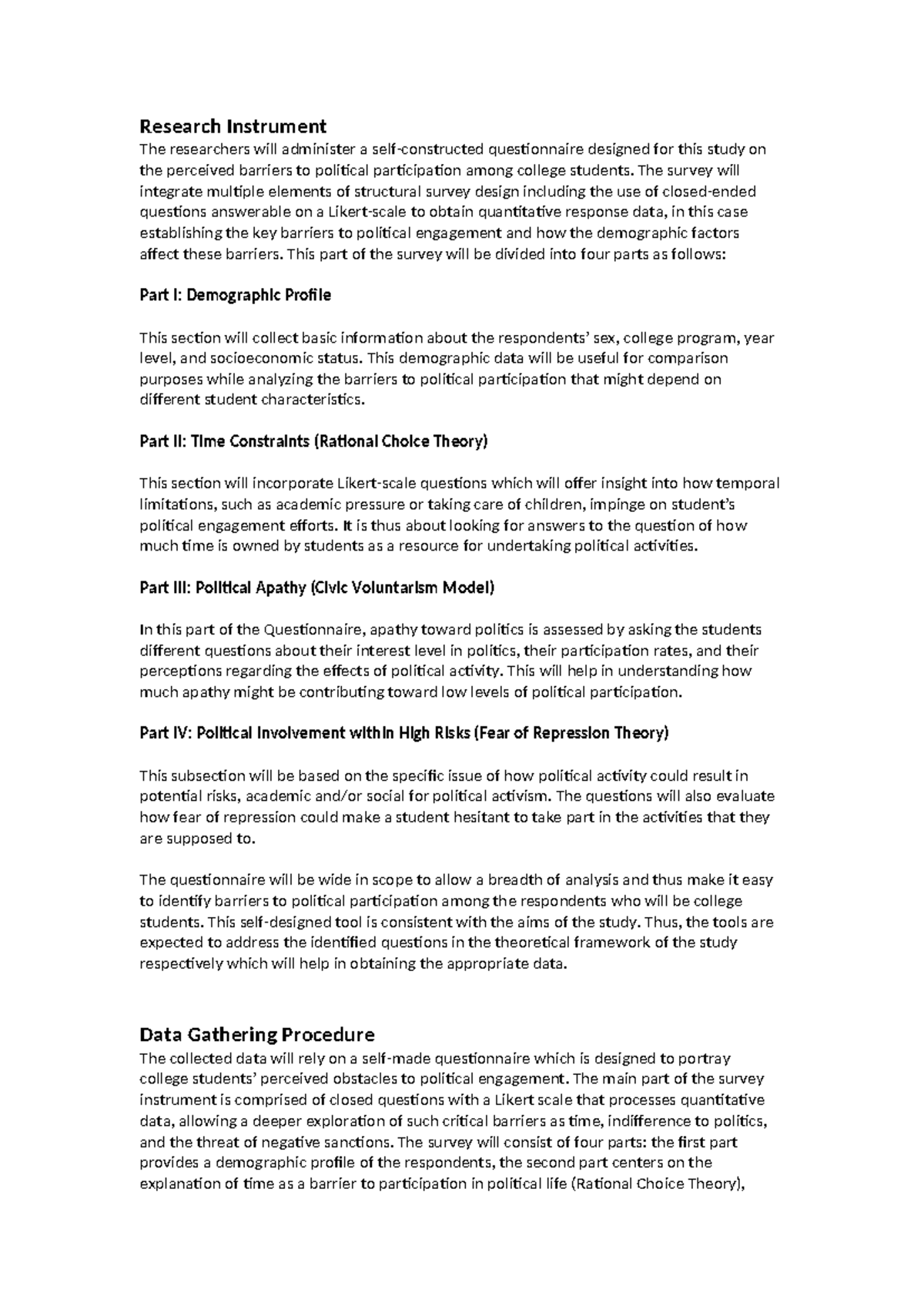 Instrument,Data Gathering,Ethical - Research Instrument The researchers ...
