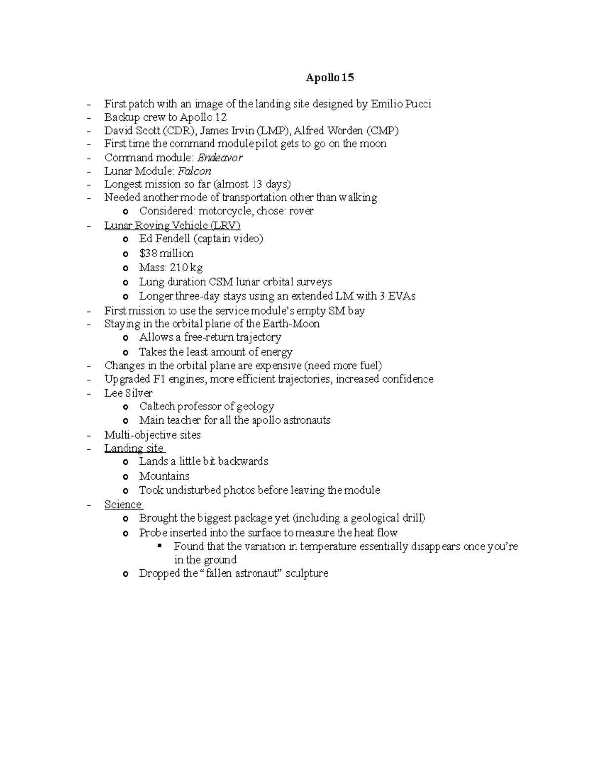 Apollo 15 notes Apollo 15 First patch with an image of the landing