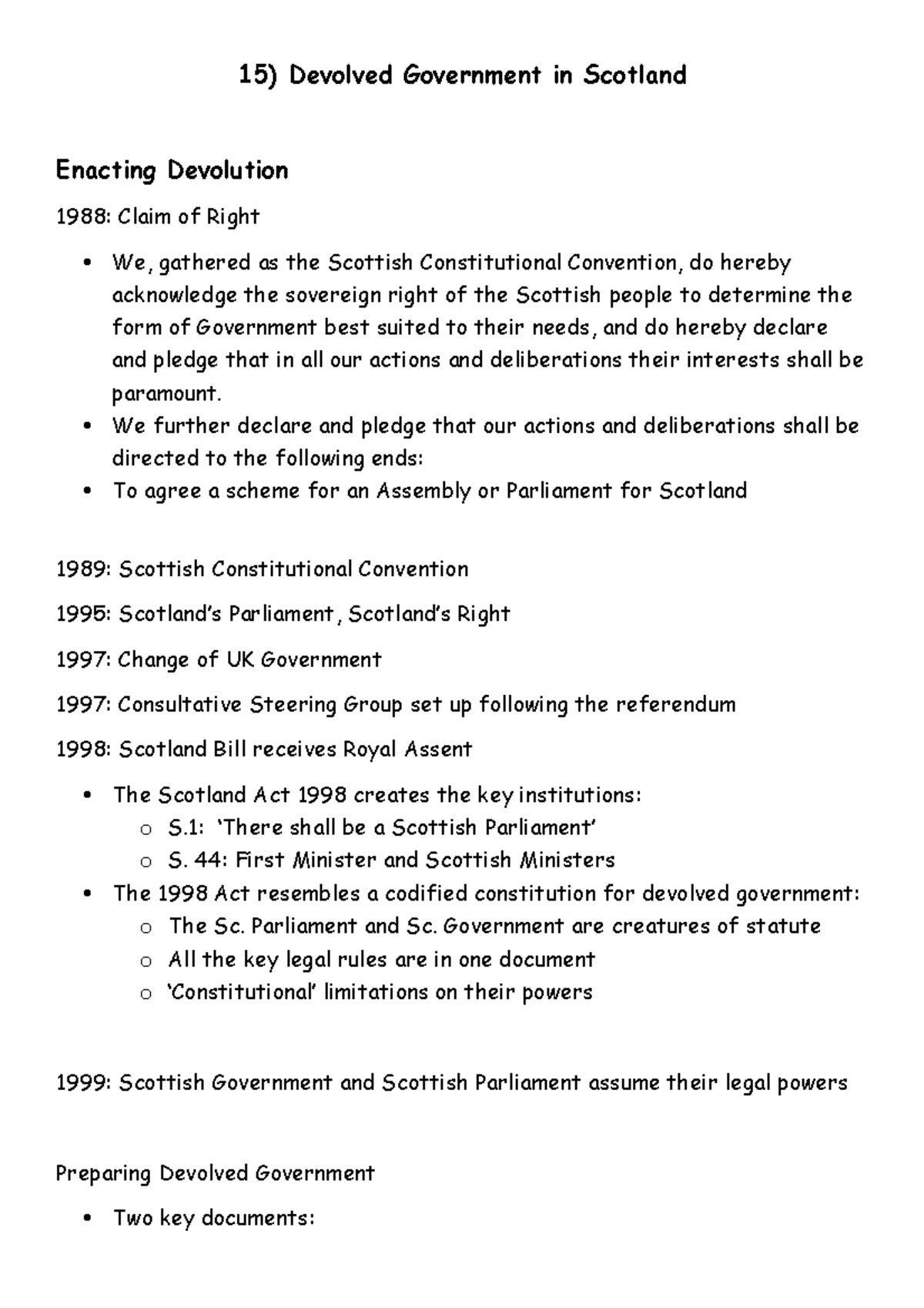 15. Devolved Government in Scotland - 15) Devolved Government in ...