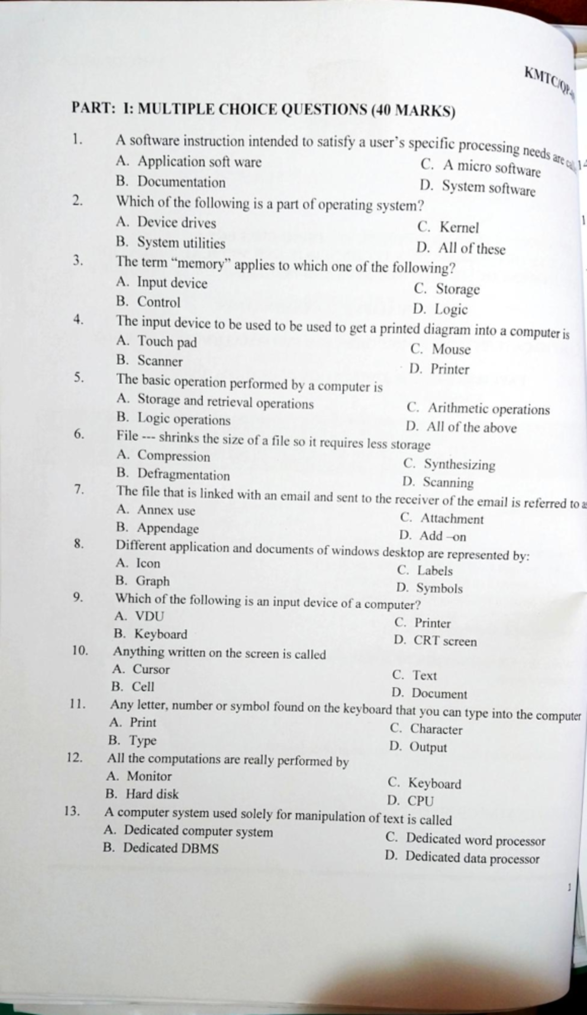 Comp exam 2 - good notes - KNTCIY PART: 1: MULTIPLE CHOICE QUESTIONS ...