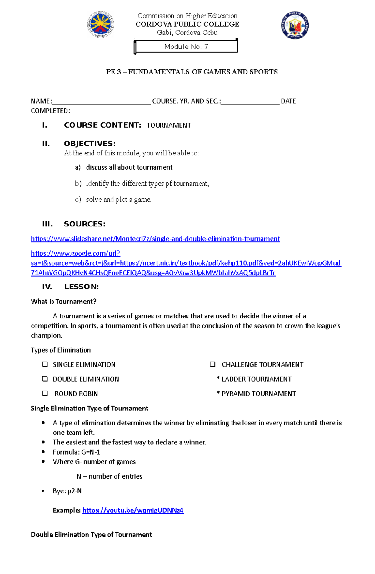 Module-7 - Assignment, Essay - Commission on Higher Education CORDOVA ...