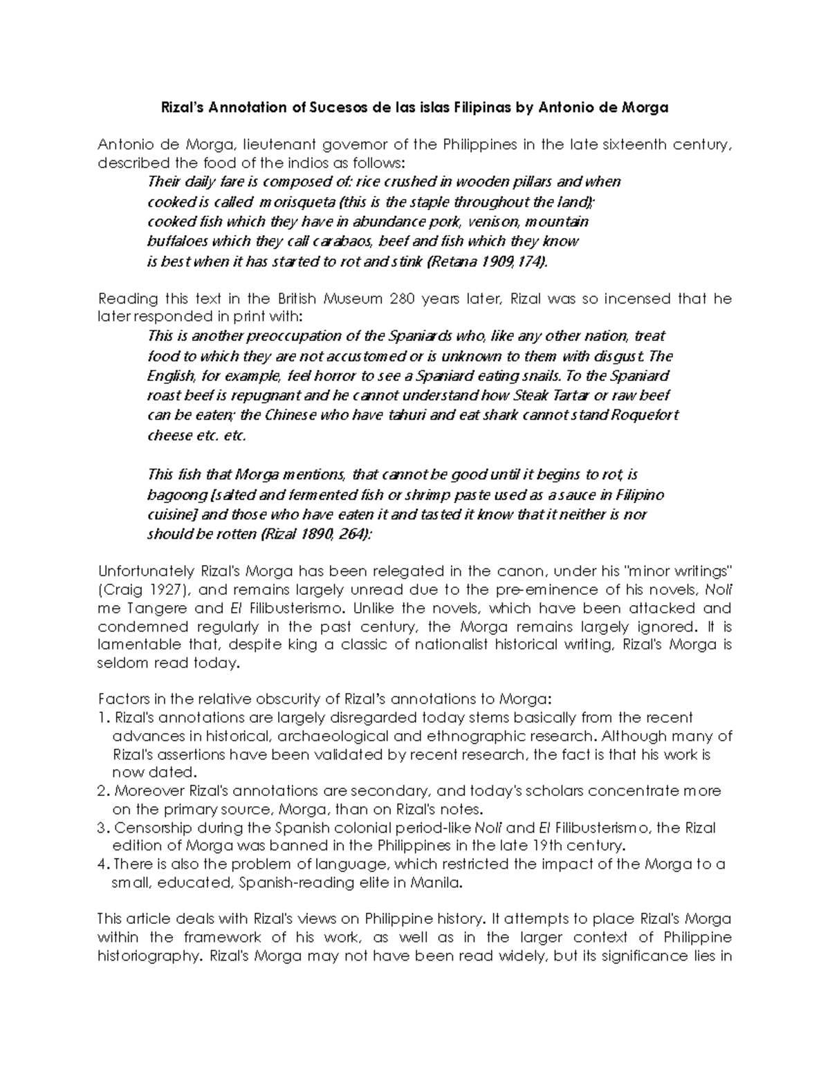 Rizal's Annotation of Sucesos de las islas Filipinas - Reading this ...