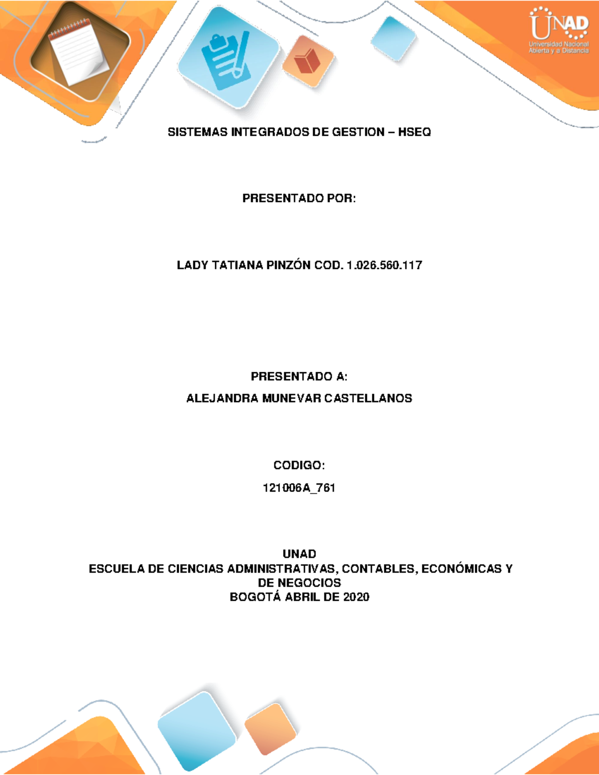 Actividad individual Tatiana pinzon - SISTEMAS INTEGRADOS DE GESTION ...
