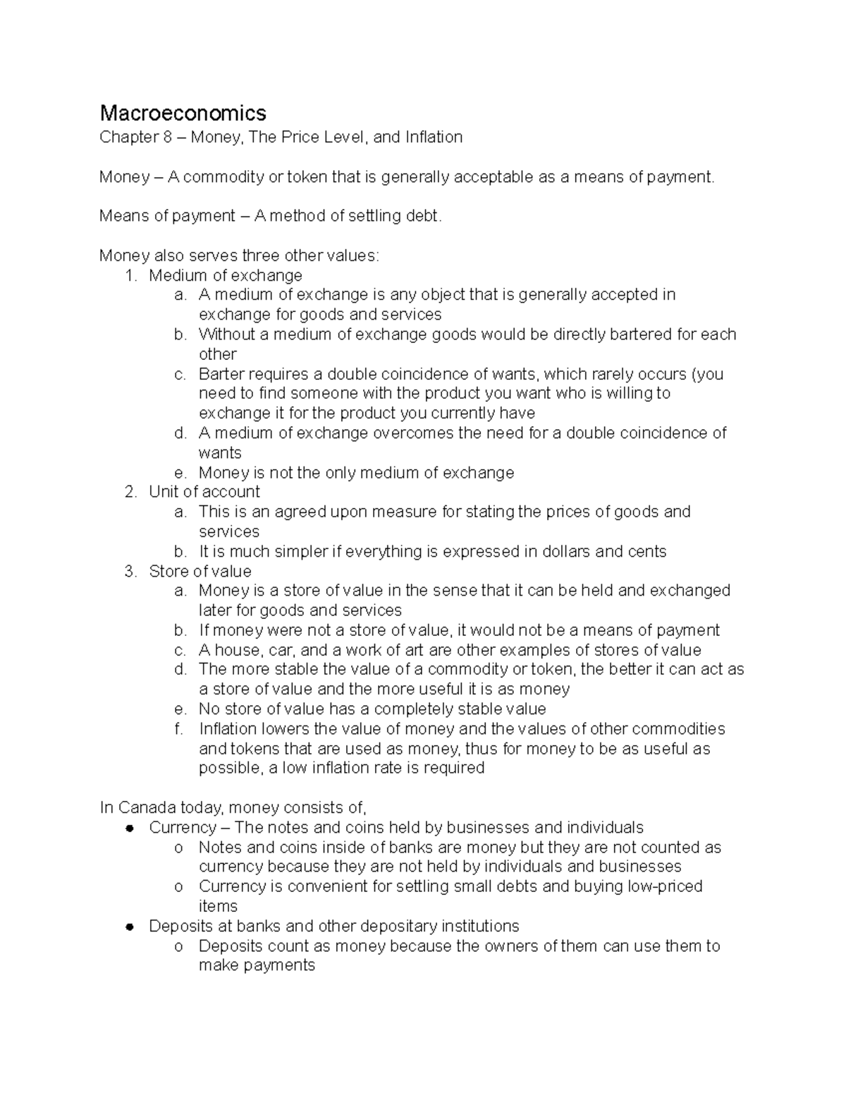 Chapter 08 (Money, The Price Level, and Inflation) - Macroeconomics ...