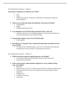 HIMT101 Chapters 12 13 Review Questions - Chapter 12 Review Questions ...