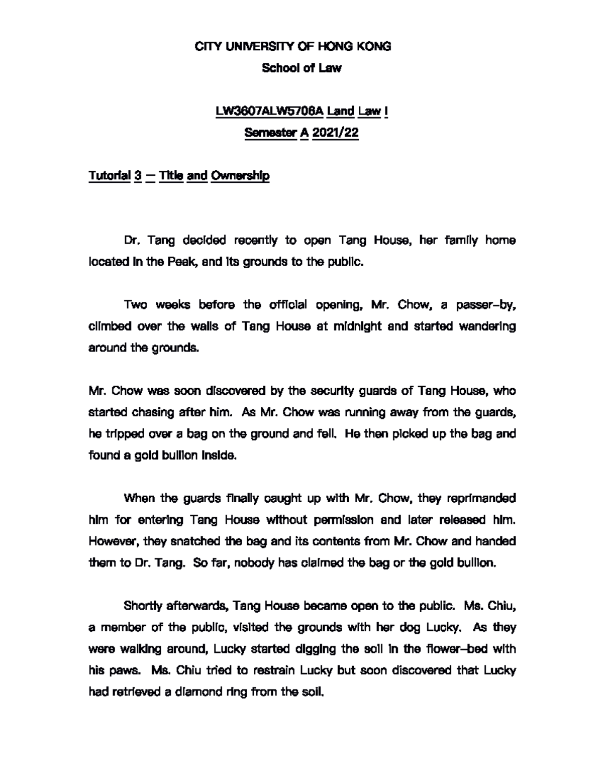 3 -Title and Ownership - tut 2021 - Land Law - Studocu