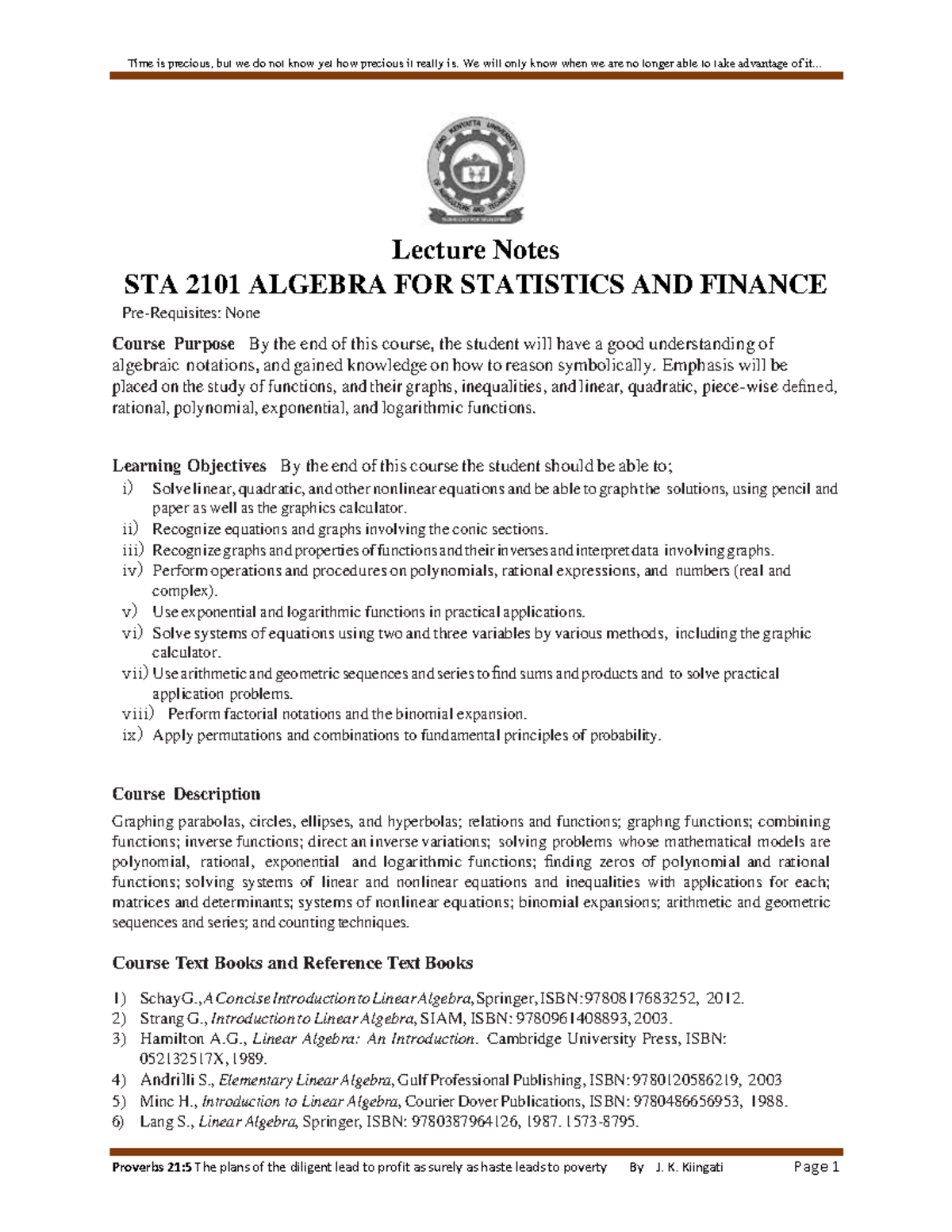 220Week1Notes - UgaBuga - Linear Algebra - Studocu