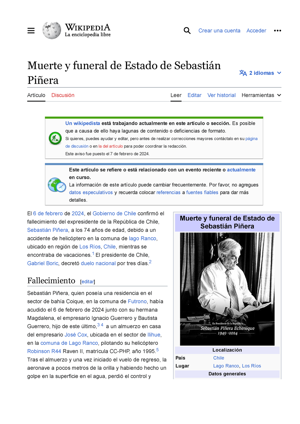 Es-wikipedia-org-wiki-Muerte y funeral de Estado de Sebasti%C3%A1n Pi ...