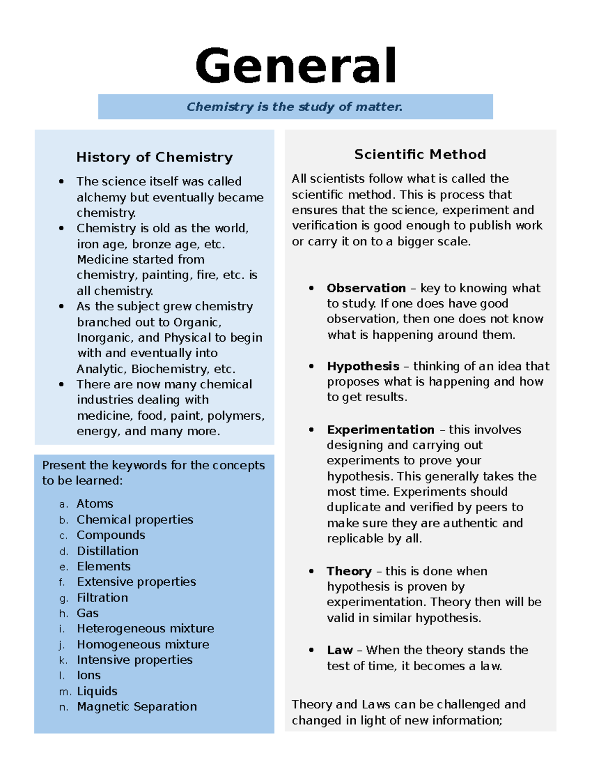 Matter and Its properties (General Chemistry 1) - General Chemistry ...