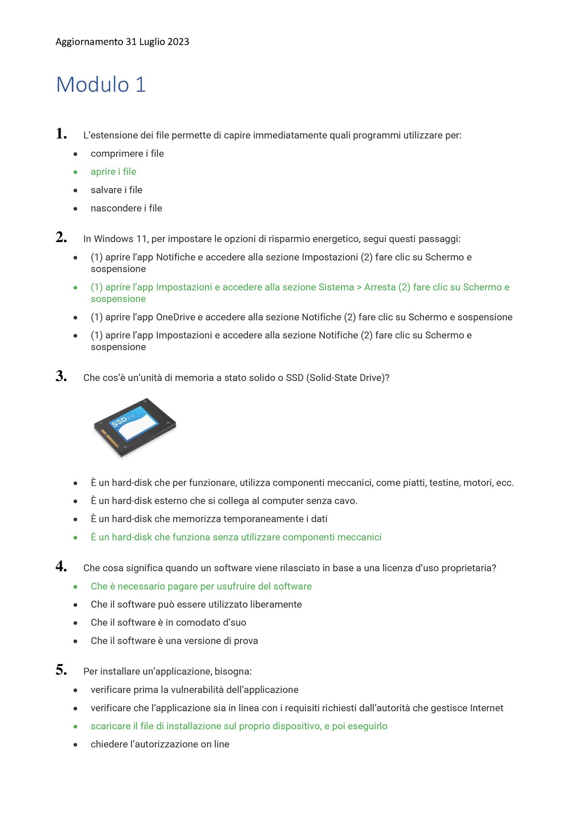 Eipass 7 Moduli User - Domande E Risposte 2023 Agg. Luglio 2023 ...