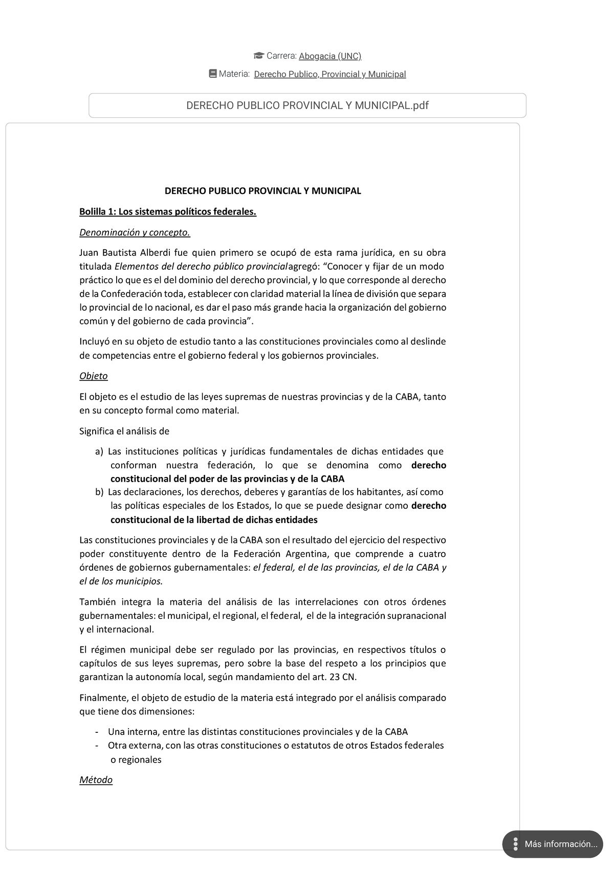 Resumen Bolillas 1 Hasta La 13 Derecho Publico, Provincial Y Municipal ...