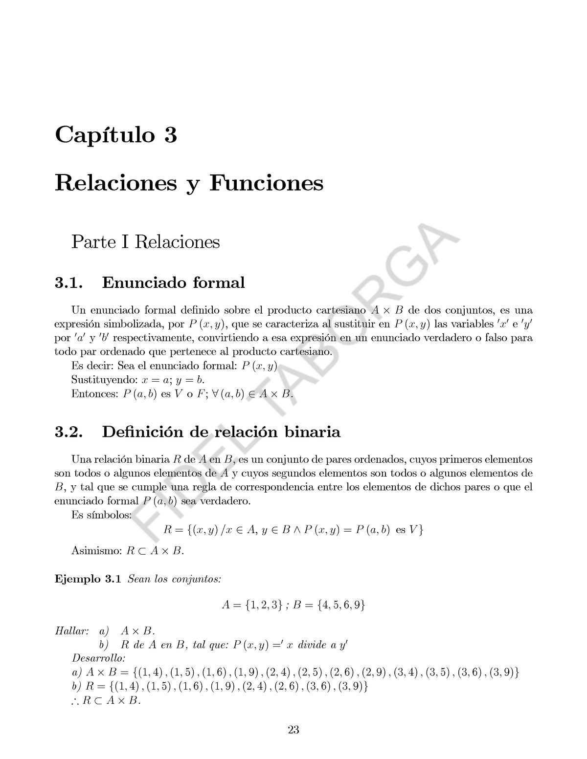 Capitulo 03 Relaciones Y Funciones CapÌtulo 3 Relaciones Y Funciones Parte I Relaciones 3 1450