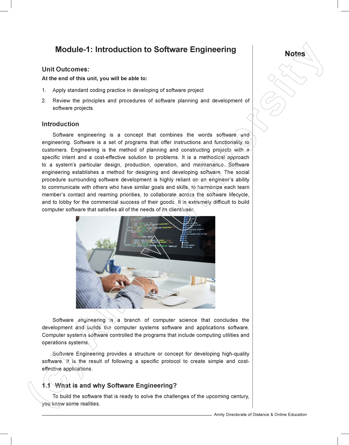 CSIT142 Software Engineering And Modeling - Notes Module-1 ...