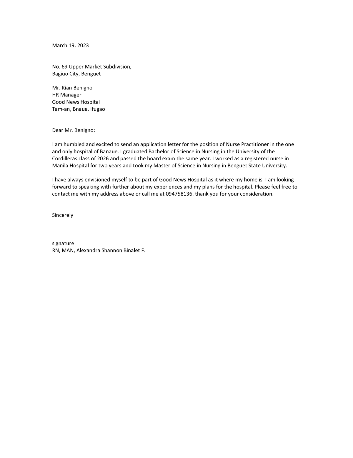 Application letter - example - March 19, 2023 No. 69 Upper Market ...