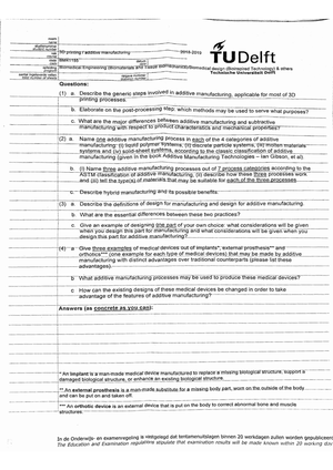 Tentamen April 2019, vragen