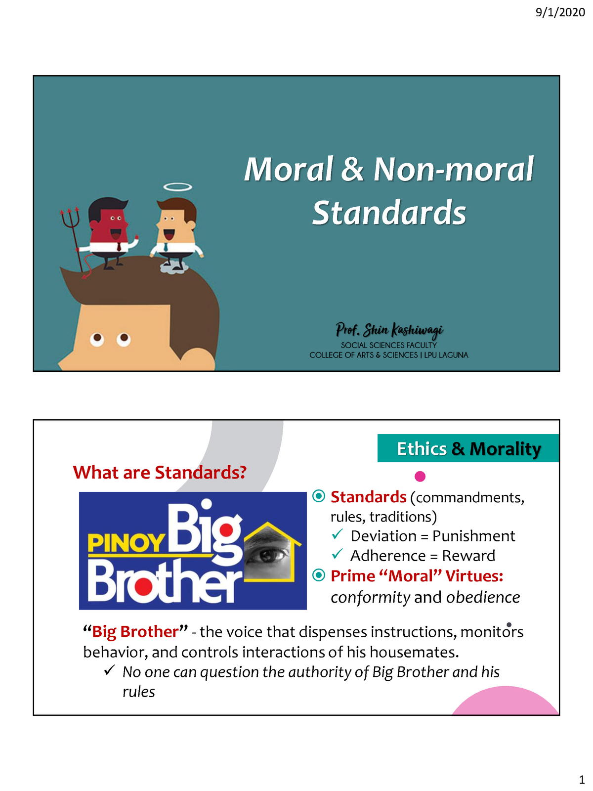 2 Moral And Non Moral Standards Moral Non moral Standards T H 4 C 