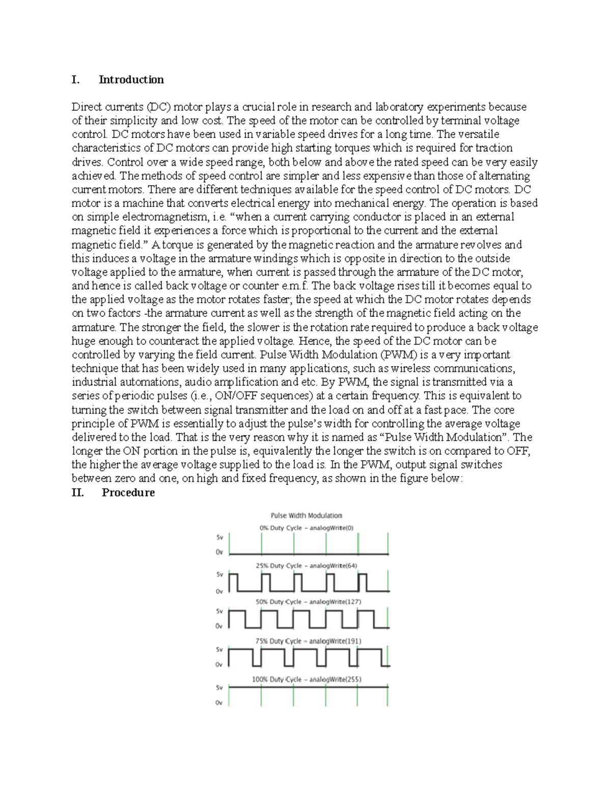 ECE lab10 DC Motor Control Using Arduino - I. Introduction Direct ...