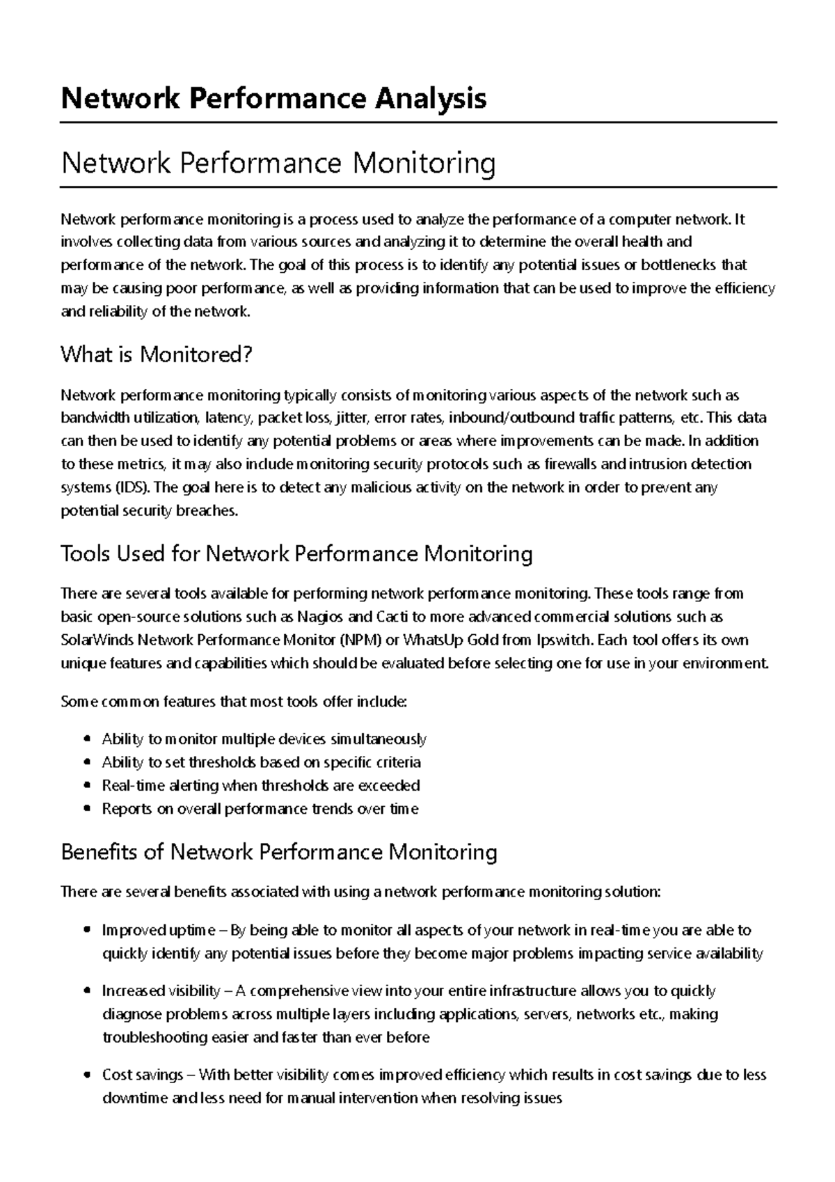 Network Performance Analysis In Computer Network Concepts - Network ...