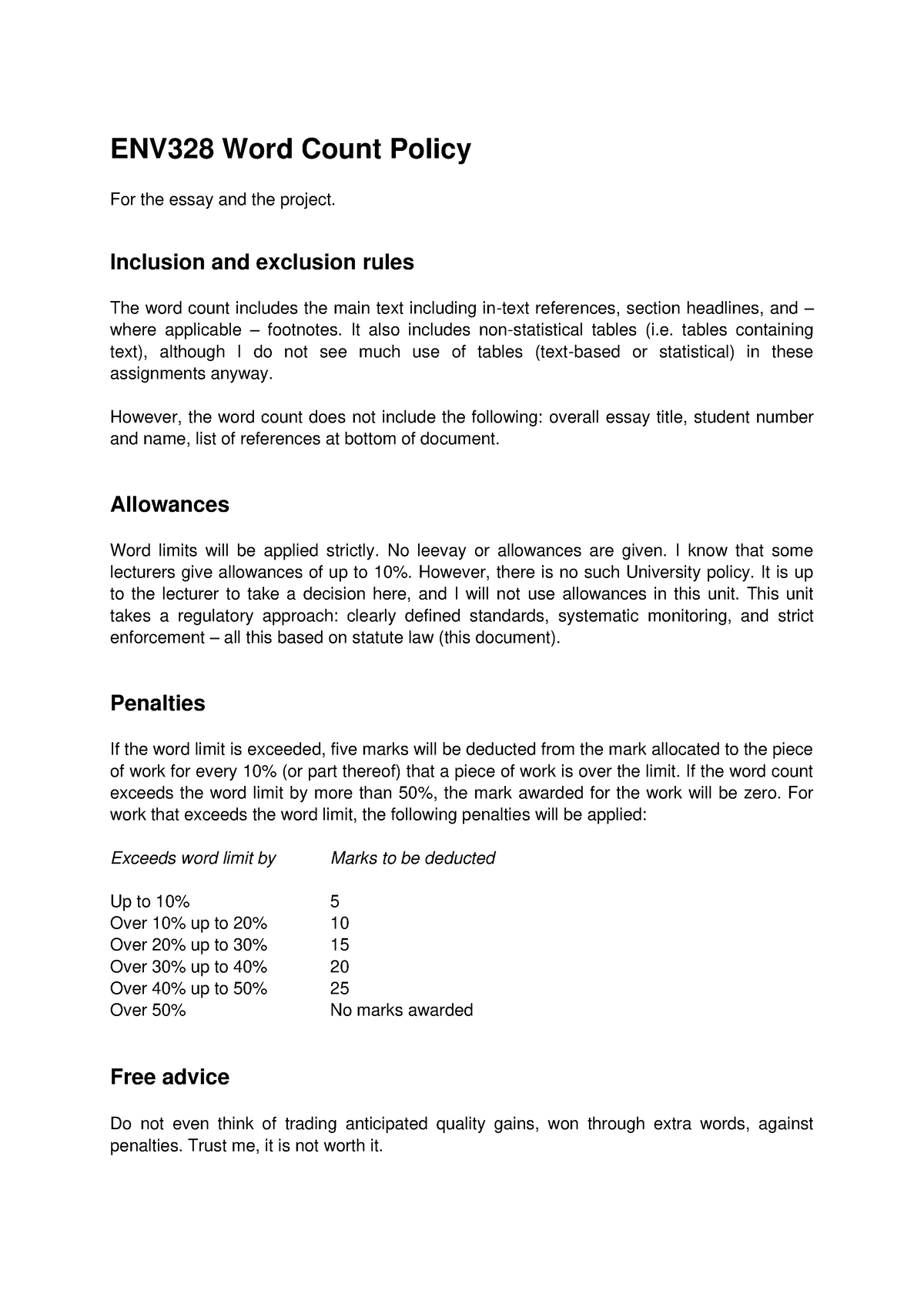 word count law personal statement