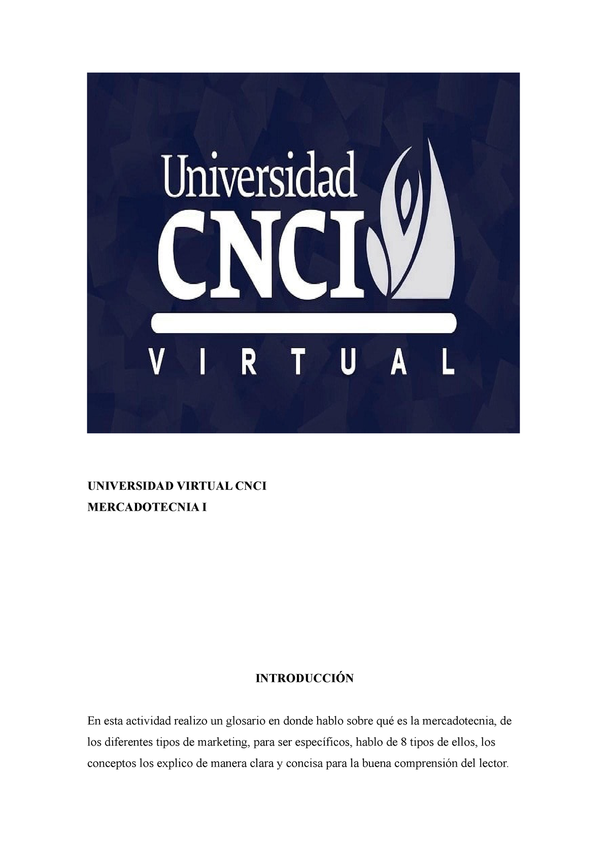 ACT1 Mercadotecnia I - UNIVERSIDAD VIRTUAL CNCI MERCADOTECNIA I ...