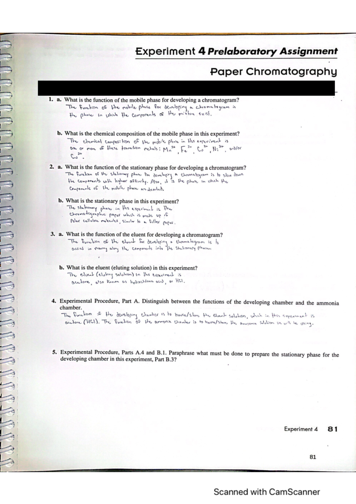 experiment 4 prelaboratory assignment paper chromatography