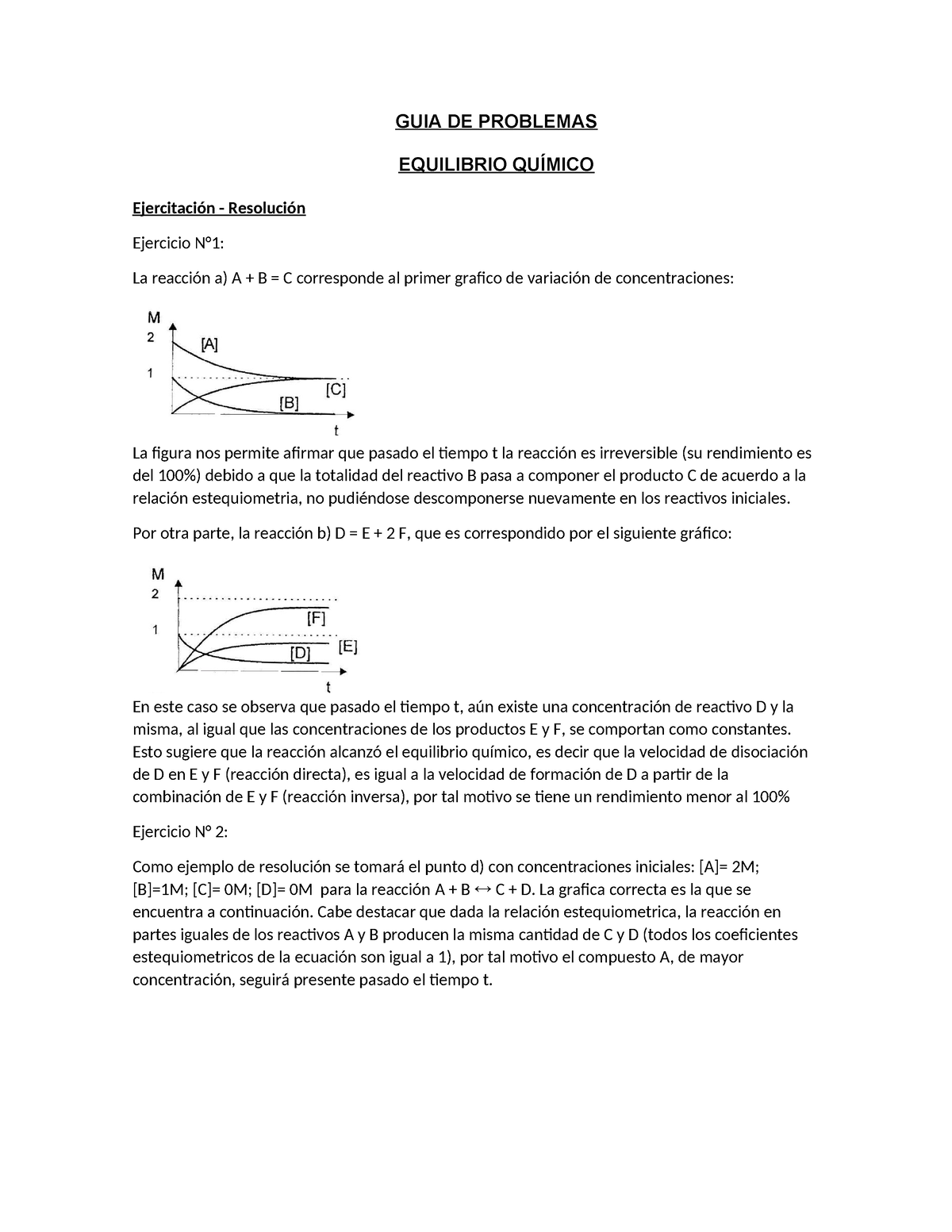 Problemas Resueltos De Equilibrio Quimico Guia De Problemas