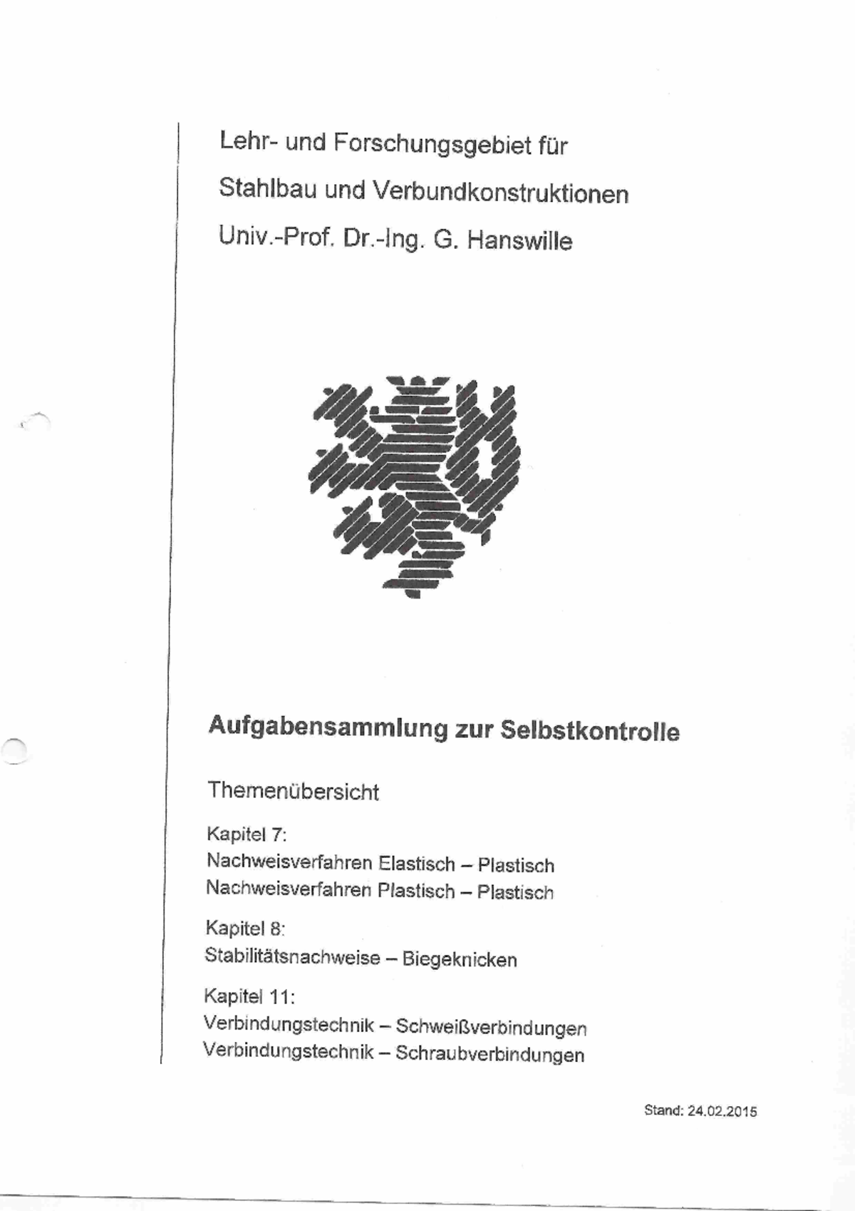 Lösung Zur Aufgabensammlung - Und Forschungsgebiet Fir Stahlbau Und ...