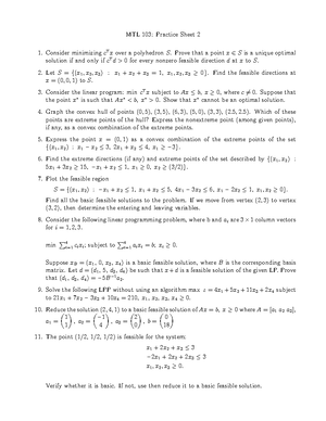 Practice Sheet 5 - (b) x takes only one of the value in { 0 , 1 , 2 , 3 ...