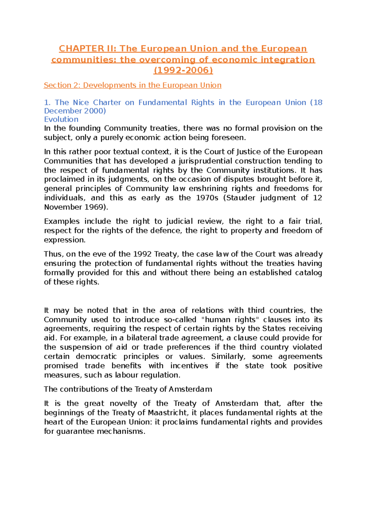 Law of European union 2 - CHAPTER II: The European Union and the ...