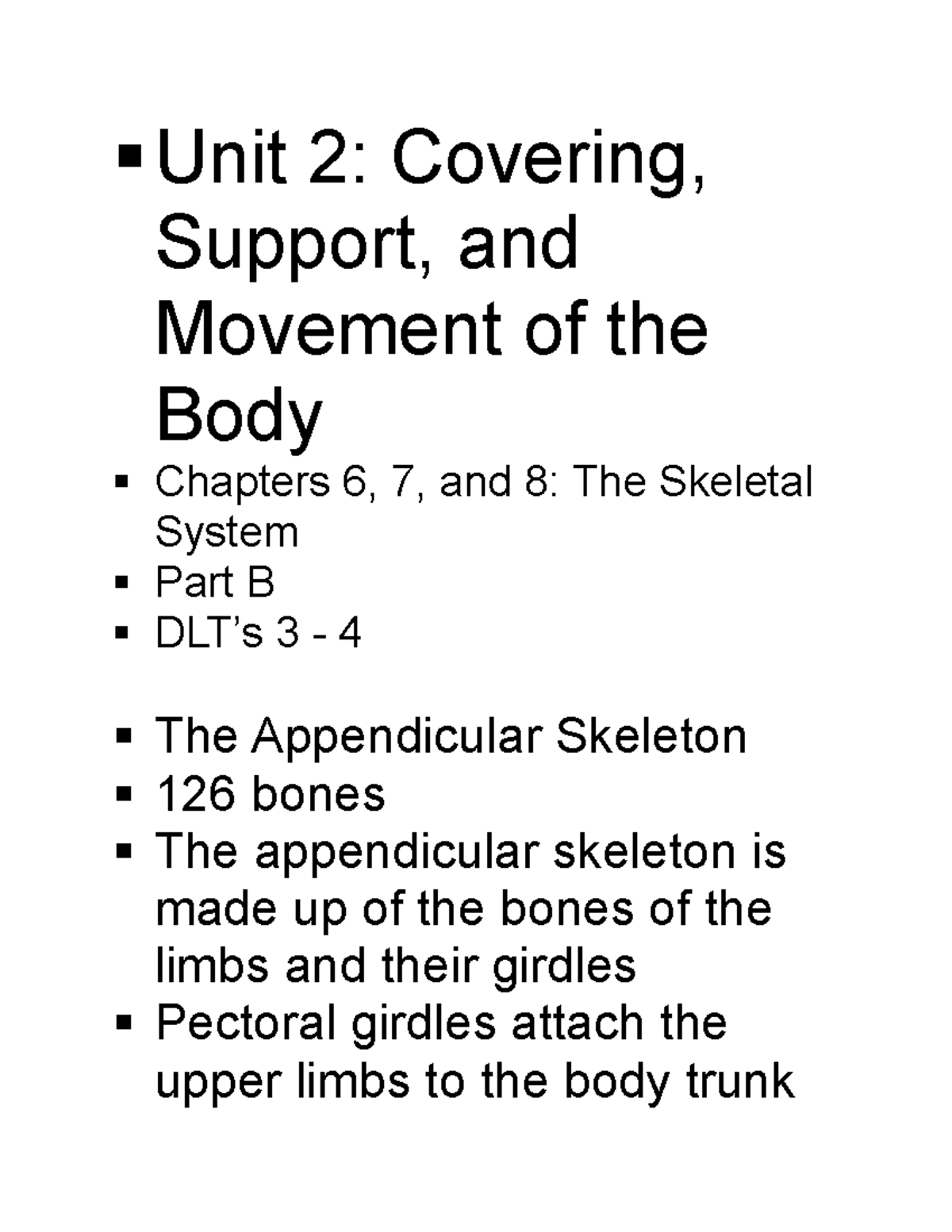 Chapter 7 Part B Notes - Unit 2: Covering, Support, And Movement Of The ...