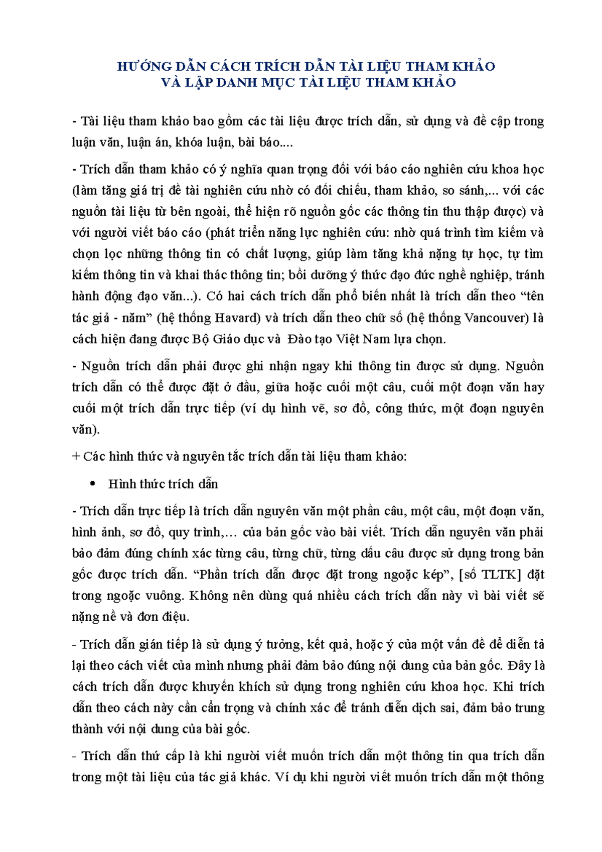 Cách ghi Tài liệu tham khảo - HƯỚNG DẪN CÁCH TRÍCH DẪN TÀI LIỆU THAM ...
