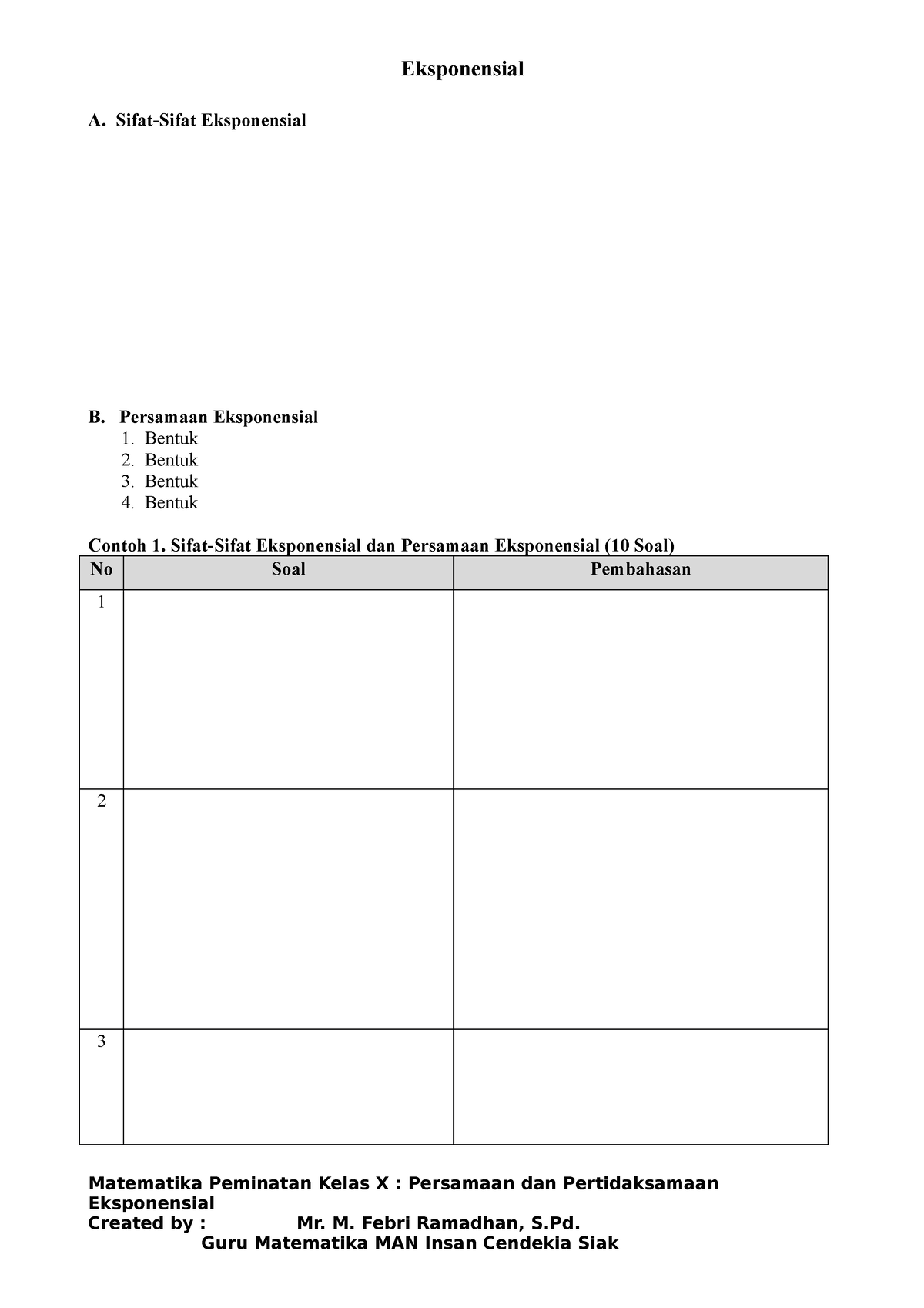 2 Portofolio 1 Sifat Eksponensial Dan Persamaan Eksponensial 25 Soal