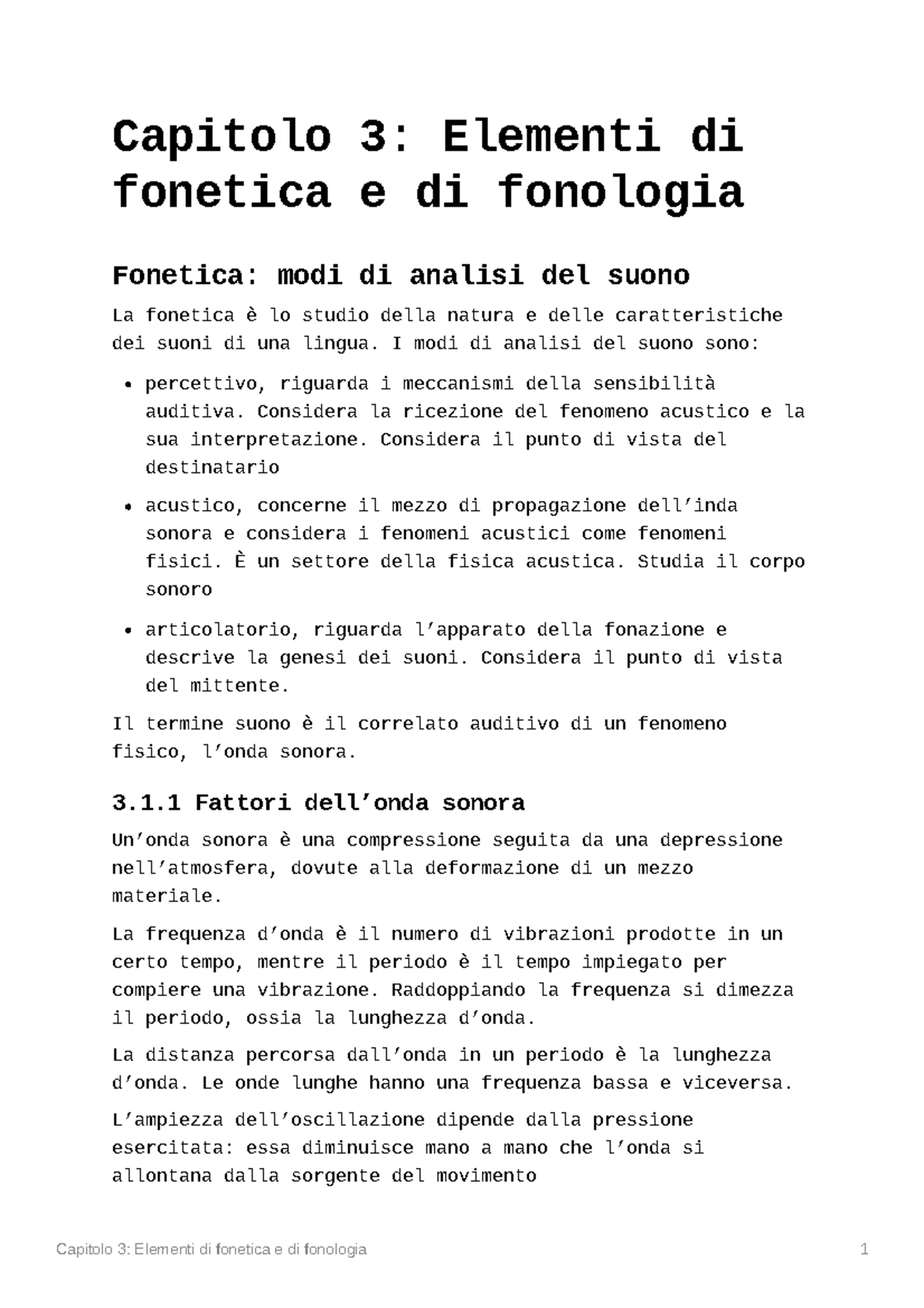 Capitolo 3 Elementi Di Fonetica E Di Fonologia ...