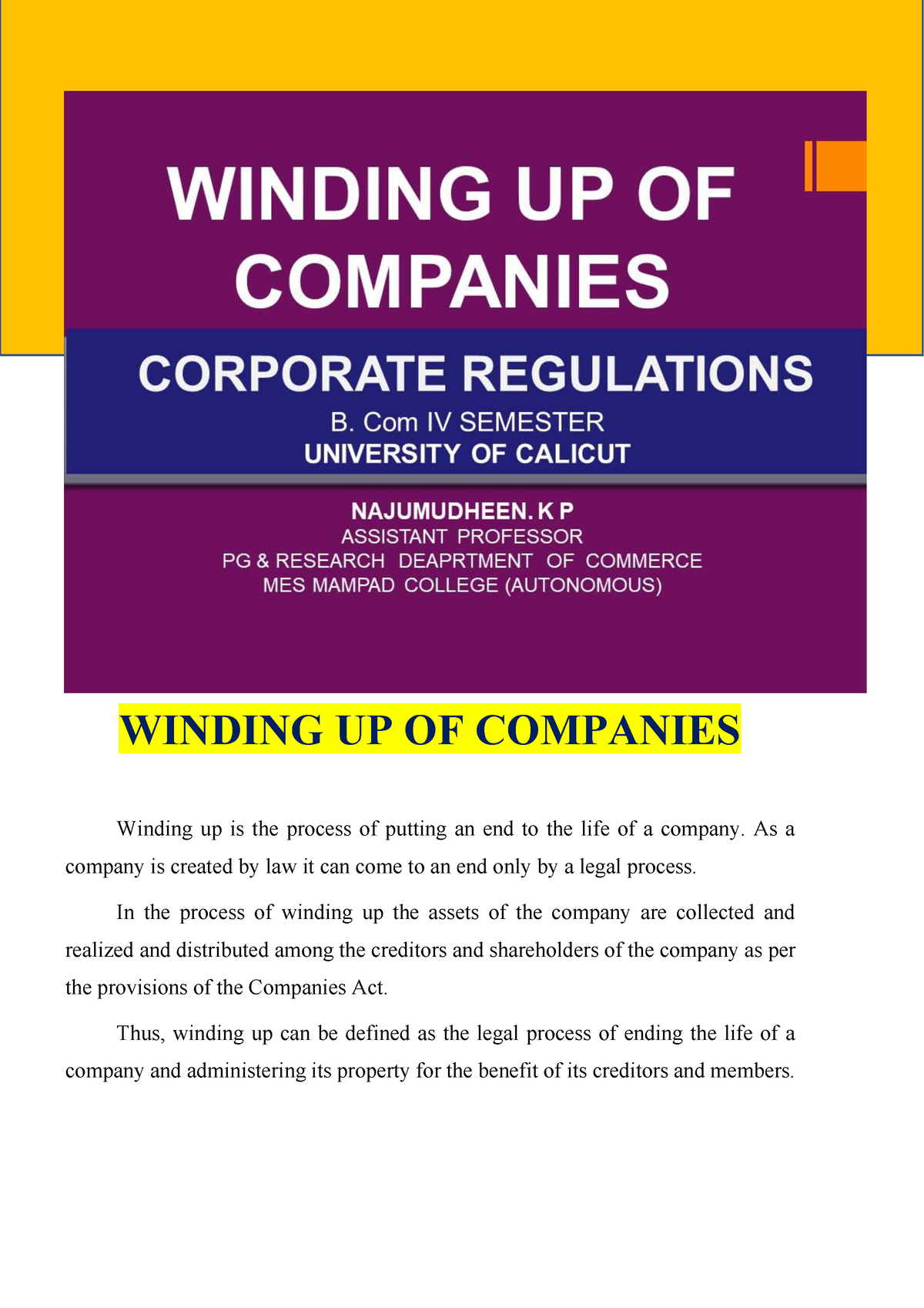 Winding UP OF Companies Short Points KPN WINDING UP OF COMPANIES   Thumb 1200 1698 