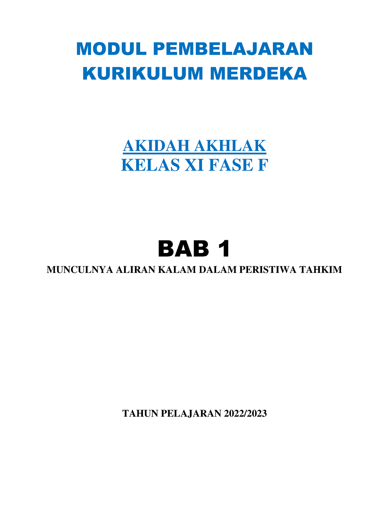 CTH. Modul Akidah 11 - MODUL PEMBELAJARAN KURIKULUM MERDEKA AKIDAH ...