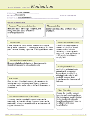 Diphenhydramine med card - ACTIVE LEARNING TEMPLATES THERAPEUTIC ...