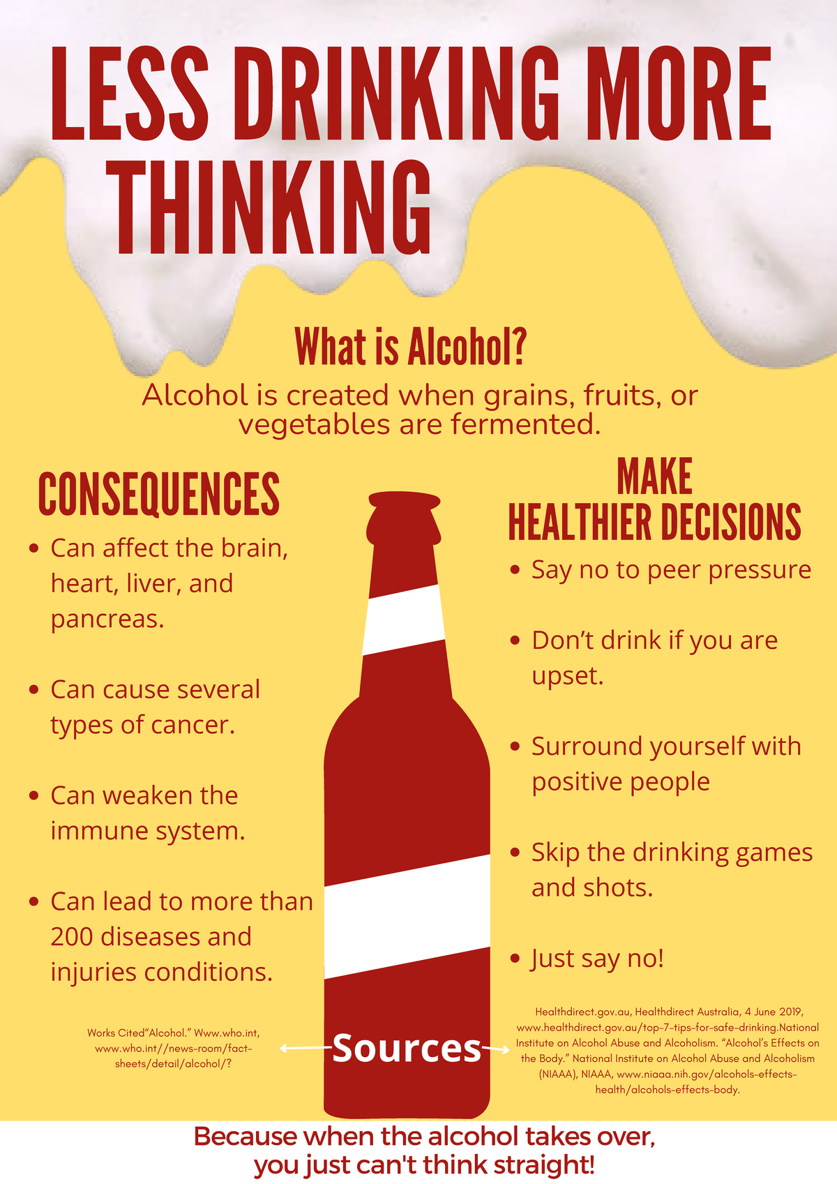 Alcohol - ola - LESS DRINKING MORE THINKING Because when the alcohol ...