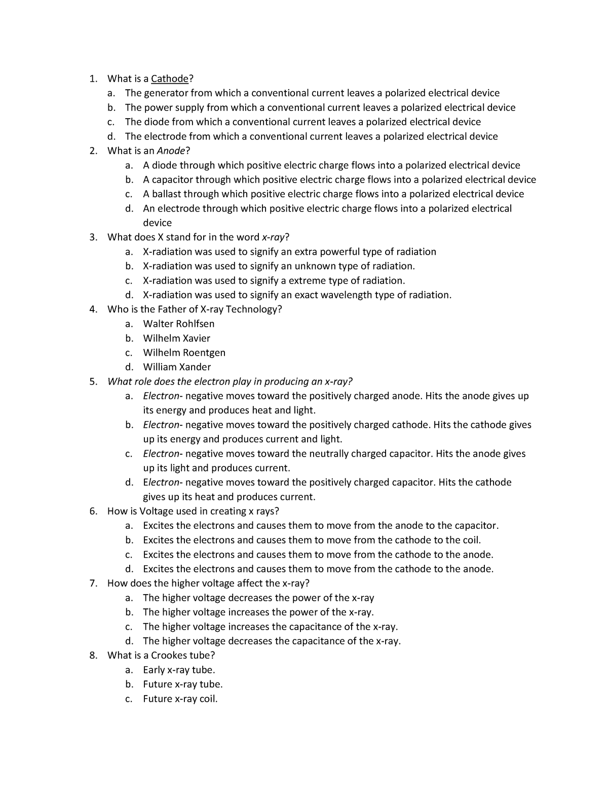 Quiz Exam Questions intoroduction to biomedical engineering - What is a ...