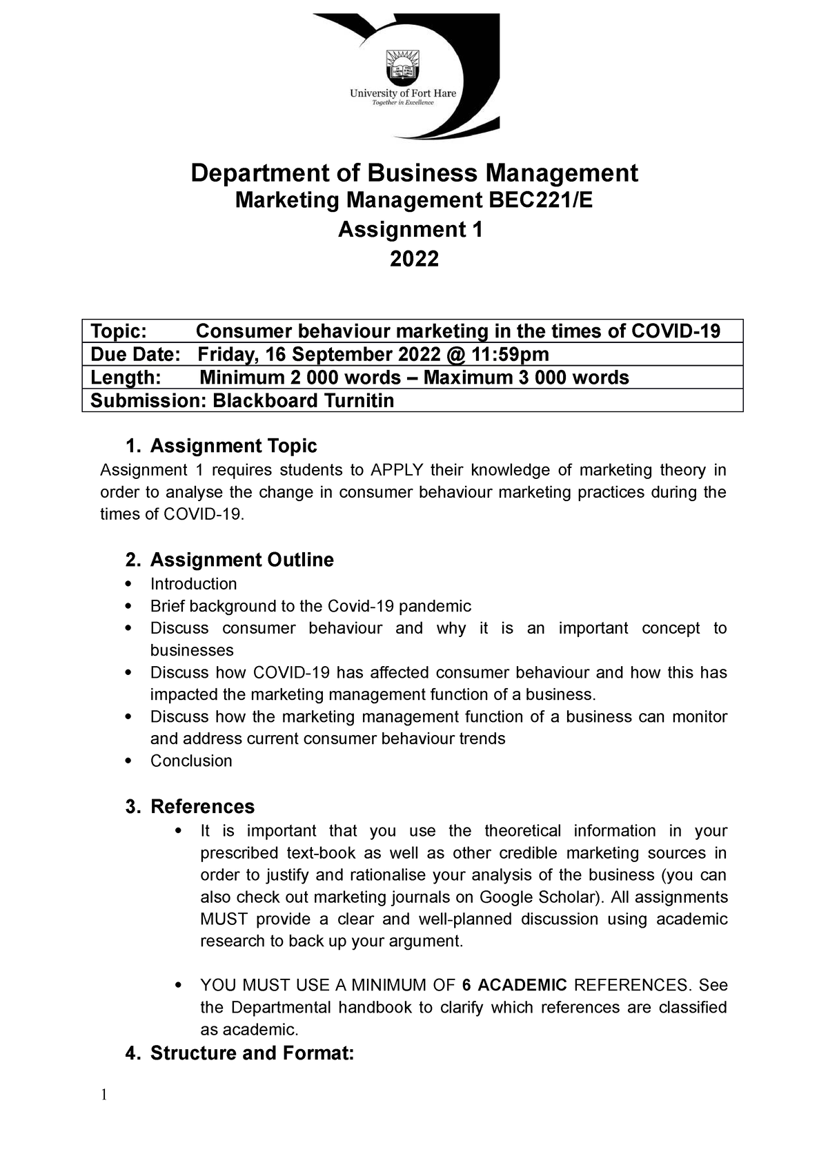 marketing management assignment dec 2022