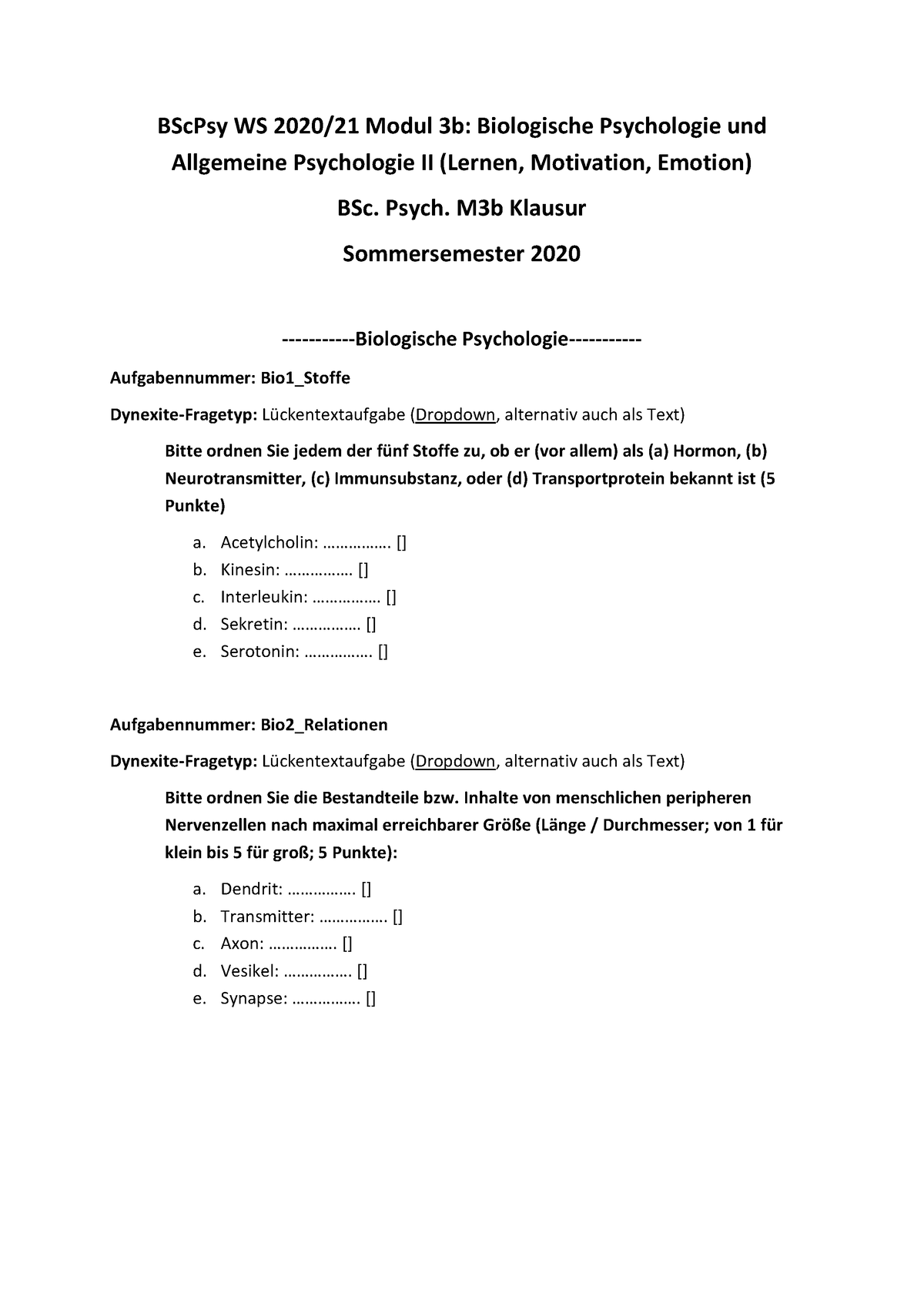 M3b BSc - Übungen Zur Klausurvorbereitung - BScPsy WS 2020/21 Modul 3b ...