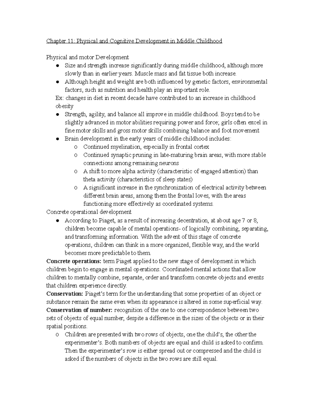 Psych final study guide - Chapter 11: Physical and Cognitive ...
